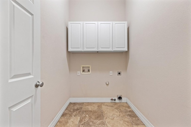 1343 River Forest Dr, Round Rock, TX 78665 - washroom with gas dryer hookup, washer hookup, hookup for an electric dryer, and cabinet space
