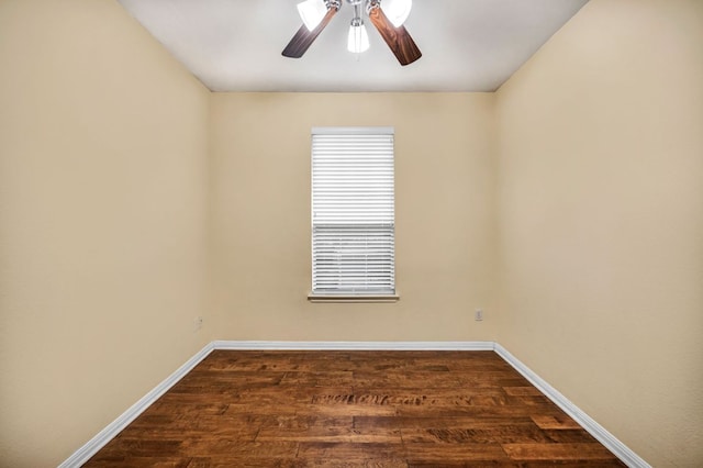 8518 Cahill Dr Unit 23, Austin, TX 78729 - empty room with ceiling fan and dark wood finished floors