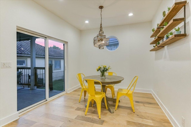 3009 Lawrence Dr, Austin, TX 78734 - dining area featuring light wood finished floors and recessed lighting