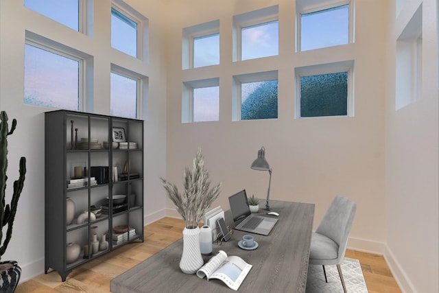 3009 Lawrence Dr, Austin, TX 78734 - office space with a high ceiling and light wood-type flooring