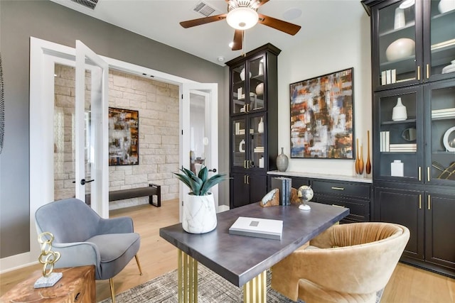 19617 Serenity Ln, Lago Vista, TX 78645 - office space with light wood-style floors and ceiling fan