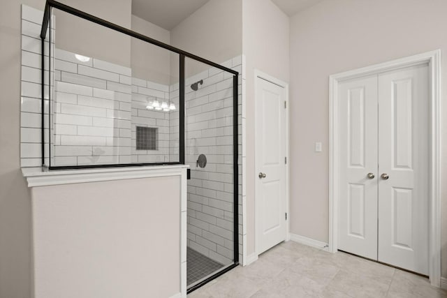 1921 Sauterne Dr, Leander, TX 78641 - bathroom with a shower stall and baseboards