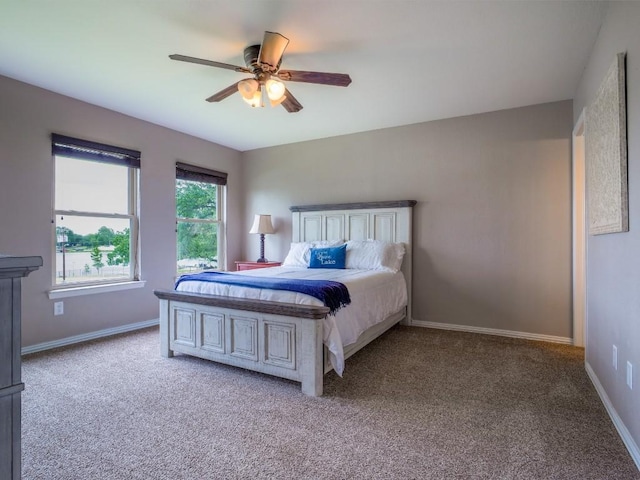 604 Highcrest Dr Unit 722, Granite Shoals, TX 78654 - bedroom with light carpet and ceiling fan