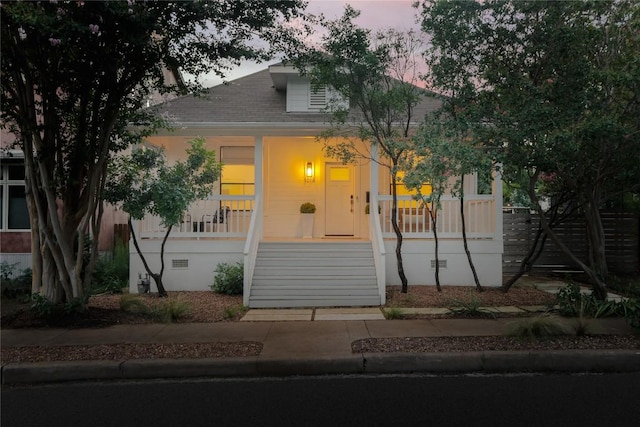 1018 Shelley Ave, Austin, TX 78703 - bungalow-style home featuring a porch and crawl space