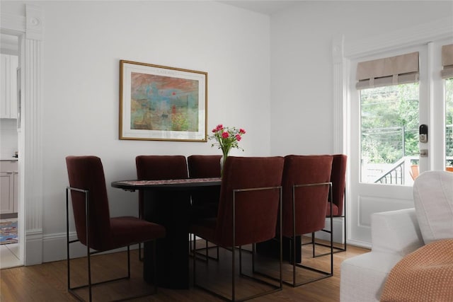 1018 Shelley Ave, Austin, TX 78703 - dining space featuring wood finished floors