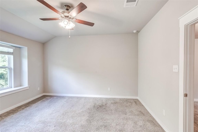17200C Crane Fly Dr Unit C, Pflugerville, TX 78660 - spare room featuring carpet, ceiling fan, and lofted ceiling