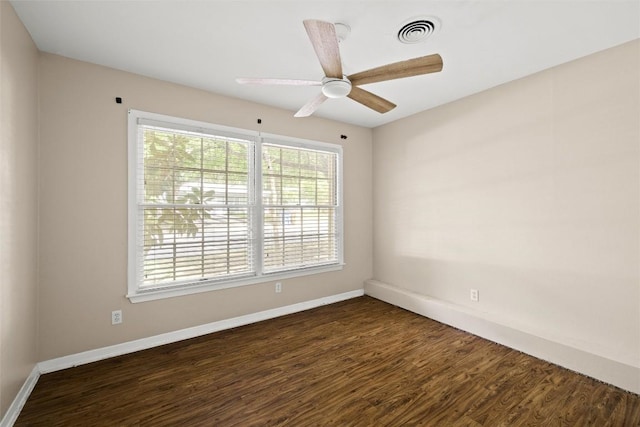 2301 Westworth Cir, Austin, TX 78704 - unfurnished room featuring dark wood-style flooring and a ceiling fan