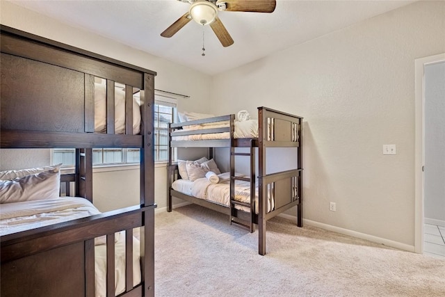 220 Meadow Oaks Dr, Dripping Springs, TX 78620 - bedroom featuring light carpet and a ceiling fan