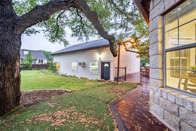 220 Meadow Oaks Dr, Dripping Springs, TX 78620 - view of home's exterior featuring a wooden deck and a wall mounted AC
