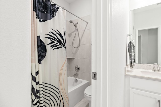 16713 Elsinore Ln, Pflugerville, TX 78660 - bathroom with vanity, shower / bath combination with curtain, and tile patterned floors
