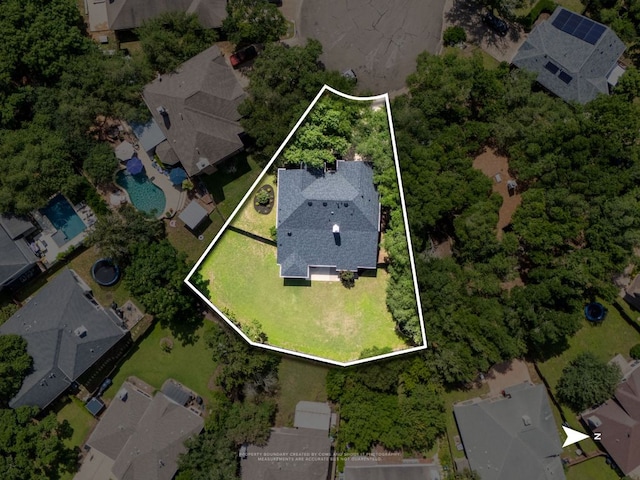 6000 Roxbury Ln, Austin, TX 78739 - aerial view of residential area featuring property parcel outlined