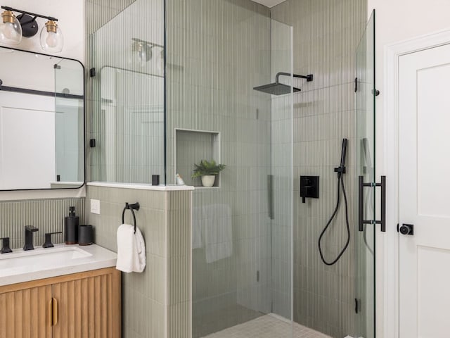 6000 Roxbury Ln, Austin, TX 78739 - bathroom featuring vanity and a stall shower