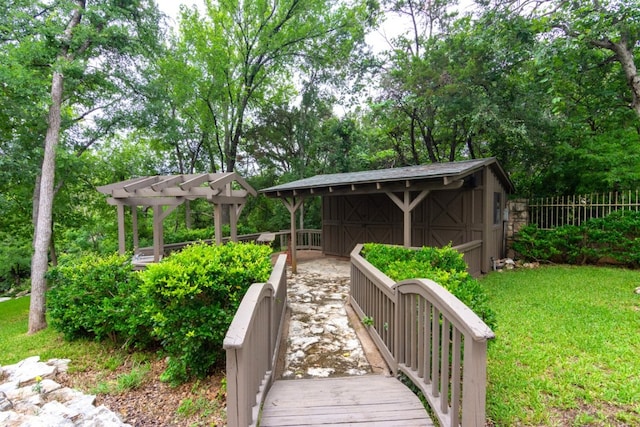 1404 Pearl Cv, Round Rock, TX 78681 - view of yard featuring a pergola