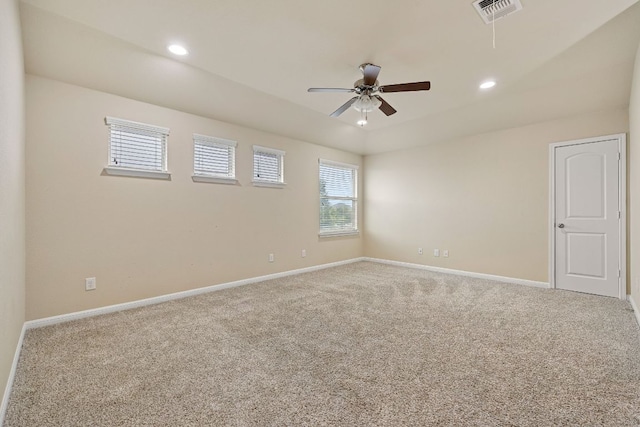 605 Joppa Rd, Leander, TX 78641 - carpeted empty room with ceiling fan and recessed lighting