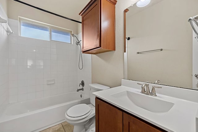 605 Joppa Rd, Leander, TX 78641 - bathroom with vanity, tub / shower combination, and tile patterned flooring