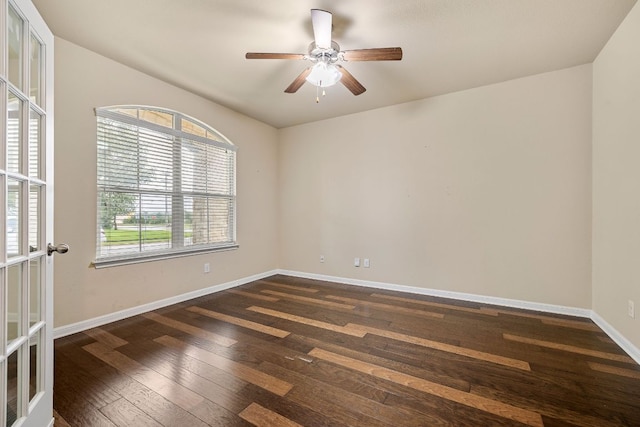 605 Joppa Rd, Leander, TX 78641 - unfurnished room featuring dark wood-style floors and a ceiling fan
