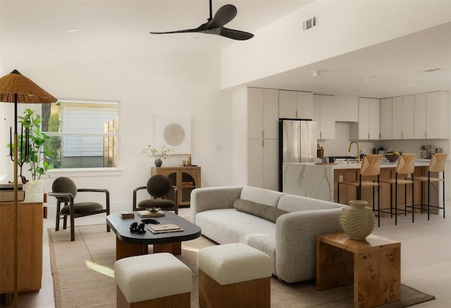 1206 Cloverleaf Dr, Austin, TX 78723 - living area with ceiling fan