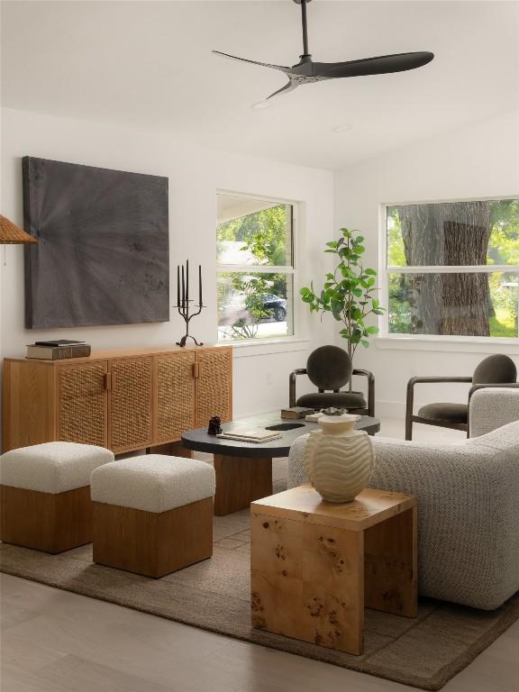 1206 Cloverleaf Dr, Austin, TX 78723 - living room with a ceiling fan
