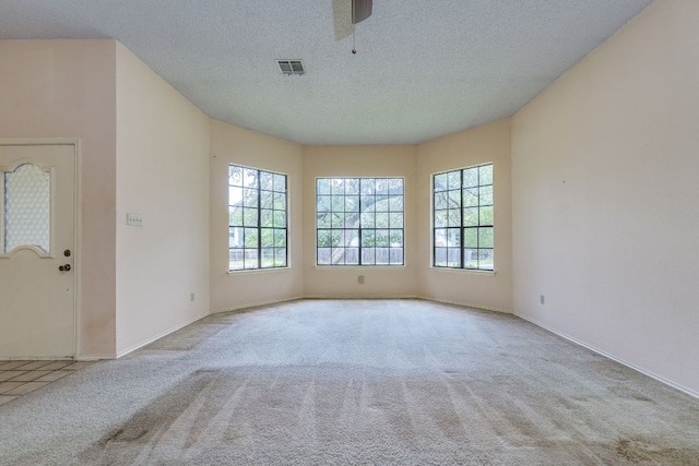 13102 Amarillo Ave, Austin, TX 78729 - carpeted spare room featuring plenty of natural light, a ceiling fan, and a textured ceiling
