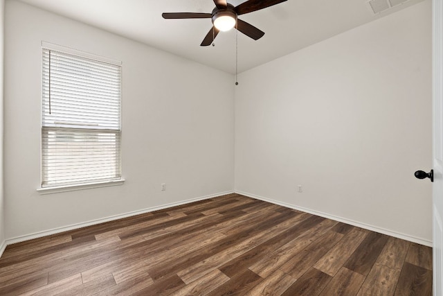 4669 Padula Dr, Round Rock, TX 78665 - spare room featuring a ceiling fan and dark wood-style flooring
