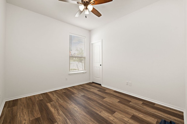 4669 Padula Dr, Round Rock, TX 78665 - spare room featuring dark wood-style flooring and a ceiling fan