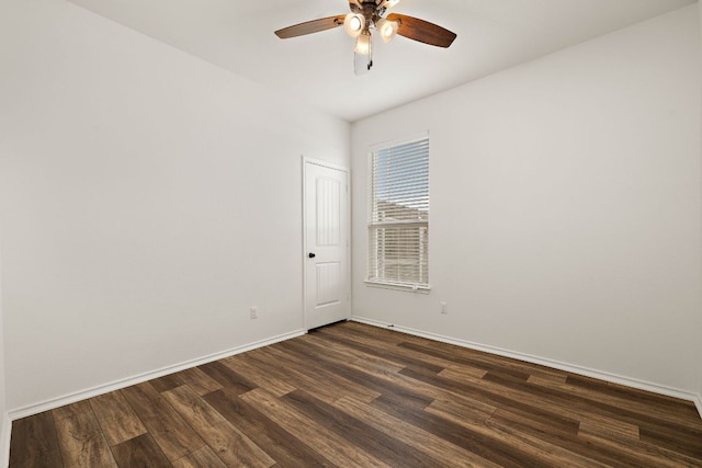 4669 Padula Dr, Round Rock, TX 78665 - empty room with a ceiling fan and dark wood finished floors