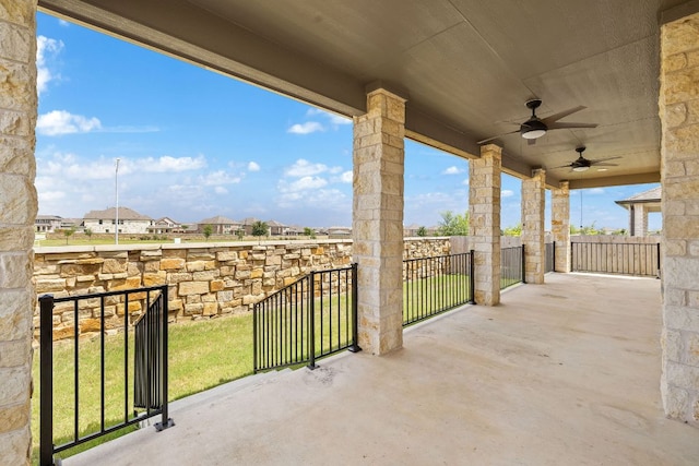 4669 Padula Dr, Round Rock, TX 78665 - view of patio / terrace with a ceiling fan and a residential view