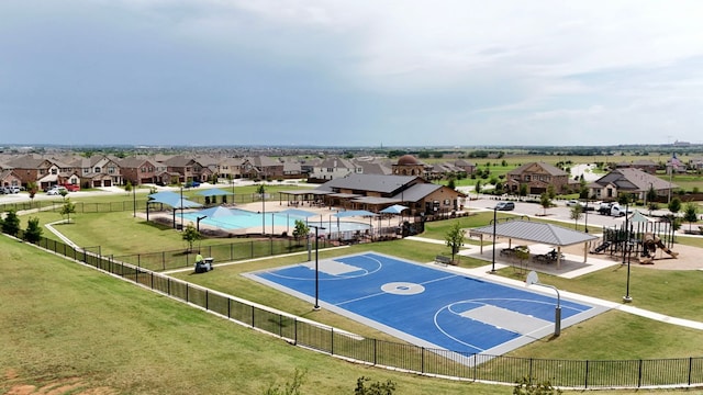 4669 Padula Dr, Round Rock, TX 78665 - view of sport court featuring a gazebo, a residential view, and community basketball court