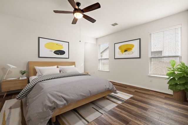 4669 Padula Dr, Round Rock, TX 78665 - bedroom featuring wood finished floors and ceiling fan