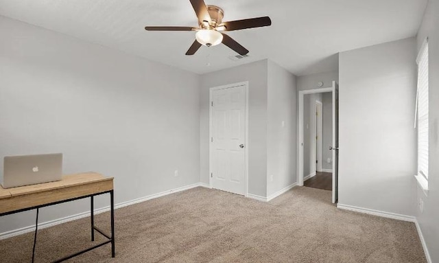 2604 Alcott Ln Unit A & B, Austin, TX 78748 - unfurnished office featuring ceiling fan and carpet floors