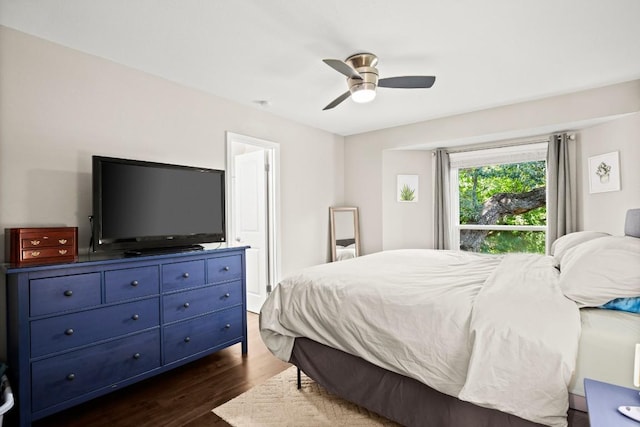2604 Alcott Ln Unit A & B, Austin, TX 78748 - bedroom featuring dark wood-style flooring and a ceiling fan