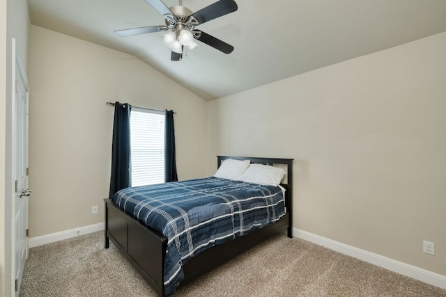 2336 Centennial Loop, Round Rock, TX 78665 - carpeted bedroom with vaulted ceiling and ceiling fan