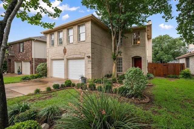 16504 Jadestone Dr, Leander, TX 78641 - view of front of house with driveway, brick siding, a garage, and a chimney