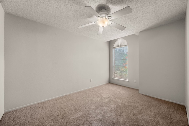 1625 Sylvia Ct, Round Rock, TX 78681 - unfurnished room with carpet flooring, a textured ceiling, and a ceiling fan