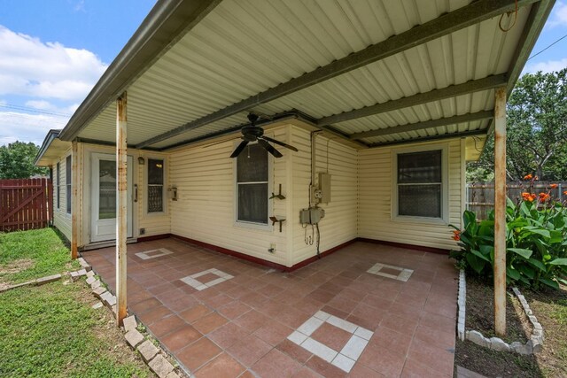 1625 Sylvia Ct, Round Rock, TX 78681 - view of patio / terrace with ceiling fan