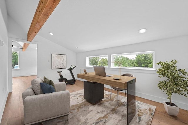504 Normandy St Unit A, Austin, TX 78745 - office area featuring wood finished floors and recessed lighting