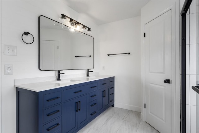 1107 Timmons Dr, Copperas Cove, TX 76522 - bathroom with double vanity and marble finish flooring