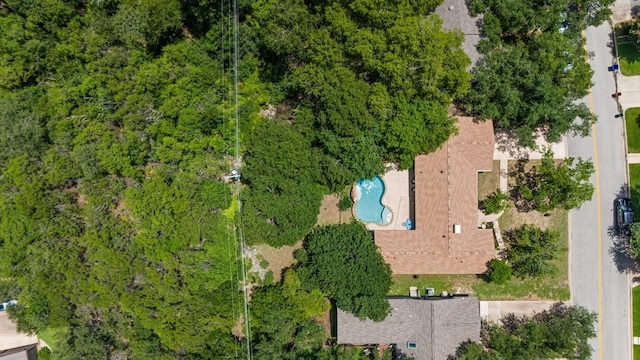 5912 Highland Hills Dr, Austin, TX 78731 - aerial overview of property's location with a pool area