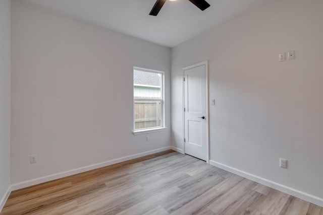 815 Fir Ln, Lockhart, TX 78644 - empty room featuring a ceiling fan and light wood-type flooring