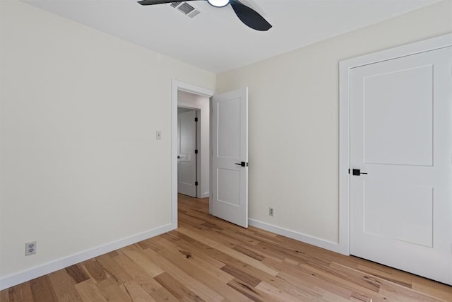 6209 Waycross Dr, Austin, TX 78745 - unfurnished bedroom featuring light wood-style floors and ceiling fan