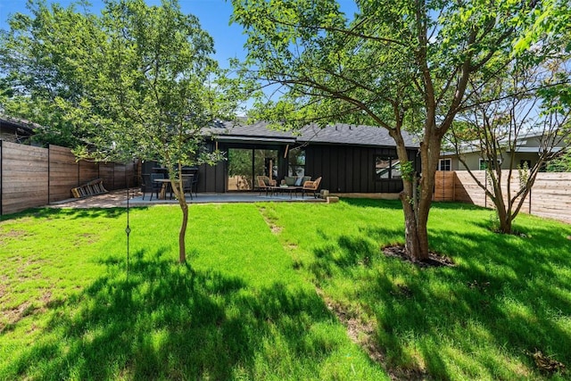 6209 Waycross Dr, Austin, TX 78745 - fenced backyard featuring a patio