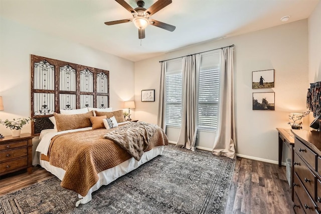 18920 Still Pond Rd, Pflugerville, TX 78660 - bedroom with dark wood-type flooring and ceiling fan
