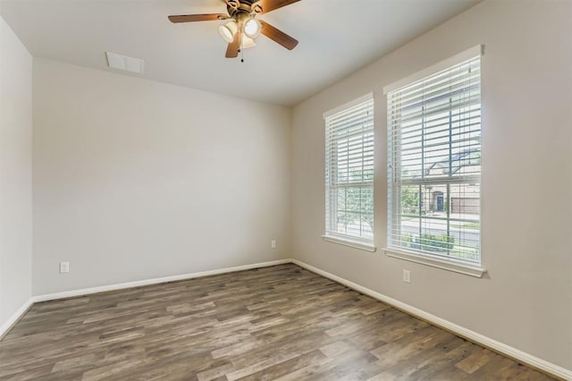 18920 Still Pond Rd, Pflugerville, TX 78660 - unfurnished room with wood finished floors and a ceiling fan