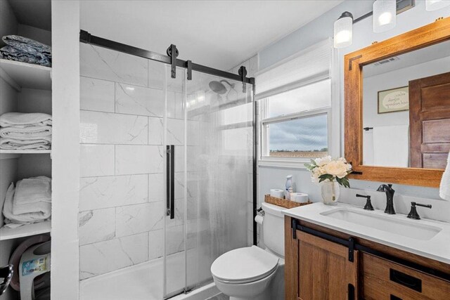 17205 County Line Rd, Elgin, TX 78621 - bathroom with vanity and a shower stall