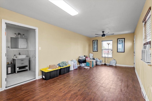 17205 County Line Rd, Elgin, TX 78621 - playroom with wood finished floors and ceiling fan