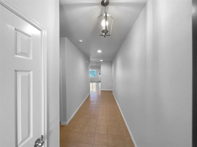 312 La Escalera Dr, Leander, TX 78641 - hall with light tile patterned flooring and recessed lighting