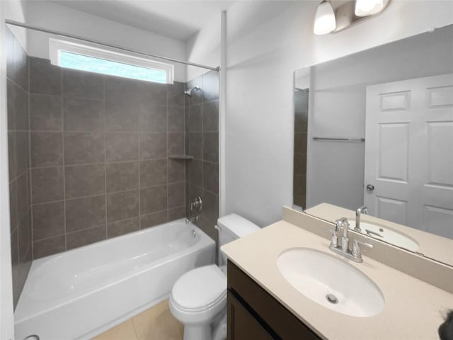 312 La Escalera Dr, Leander, TX 78641 - bathroom featuring vanity, bathing tub / shower combination, and tile patterned flooring