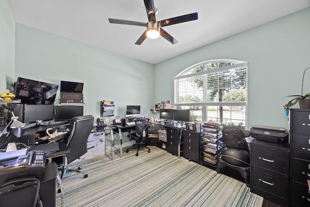104 Atlanta Park Dr, Georgetown, TX 78628 - home office featuring a ceiling fan