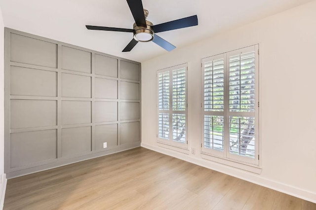 11108 Brista Way, Austin, TX 78726 - spare room featuring ceiling fan and light wood-style floors