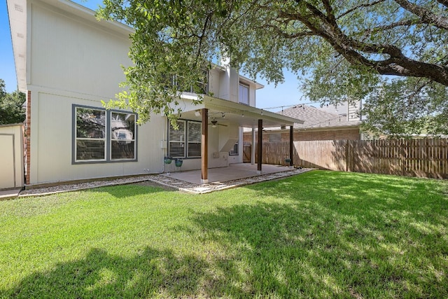 2208 Drue Ln, Cedar Park, TX 78613 - rear view of property with ceiling fan and a patio area